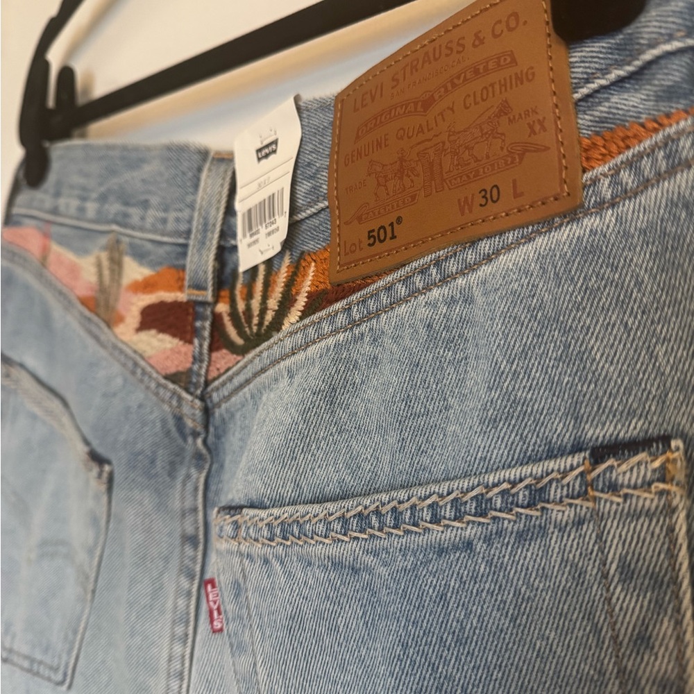 Levi's 501 Original Light Blue Distressed Jean Shorts
